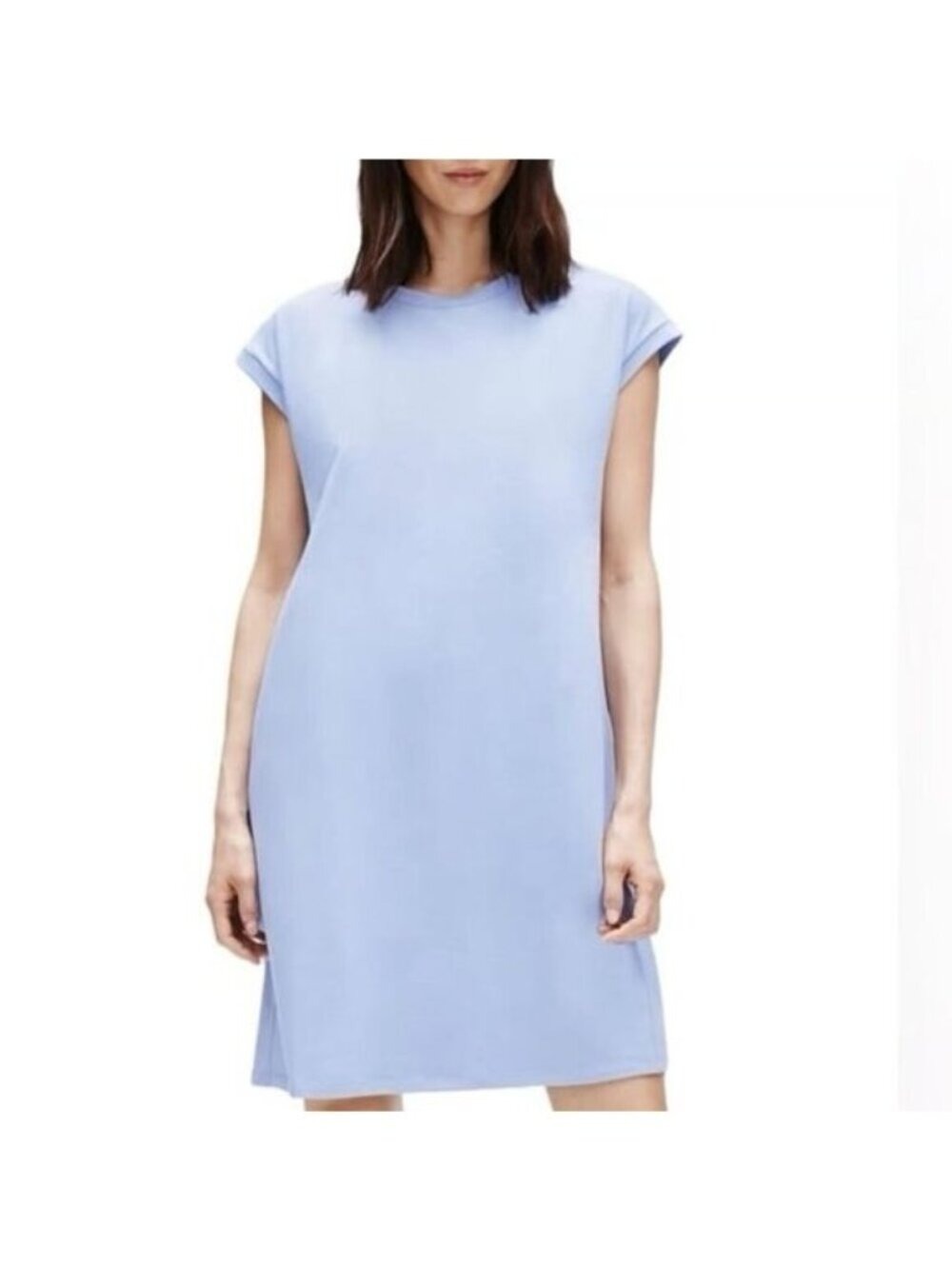 Eileen Fisher Petite Crew Neck Organic Cotton Stretch Jersey Dress PS NWT